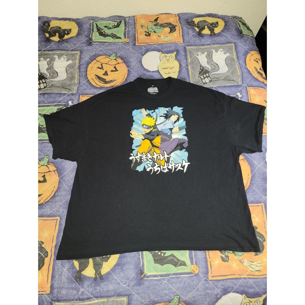 Naruto Shippuden Ripple Junction 5XL Graphic Black Short Sleeve T-shirt‎